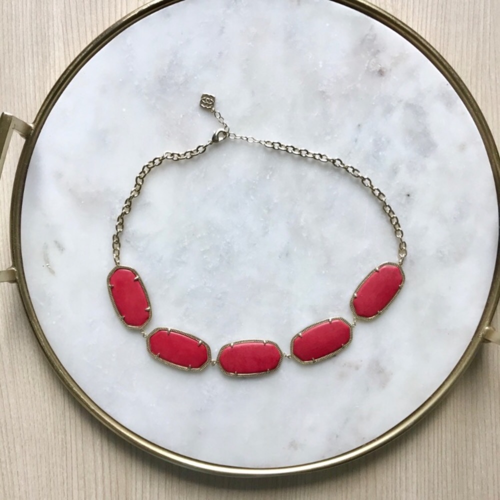 Kendra Scott Red and Gold Statement Necklace